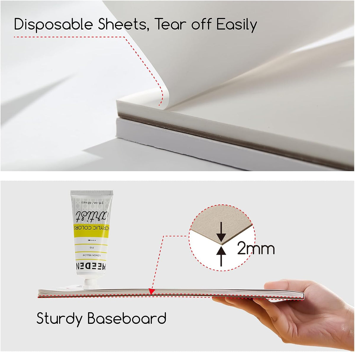 MEEDEN Artist Palette Paper Pad: 12"x16", 40 Sheets (80lb/120gsm) for Adult
