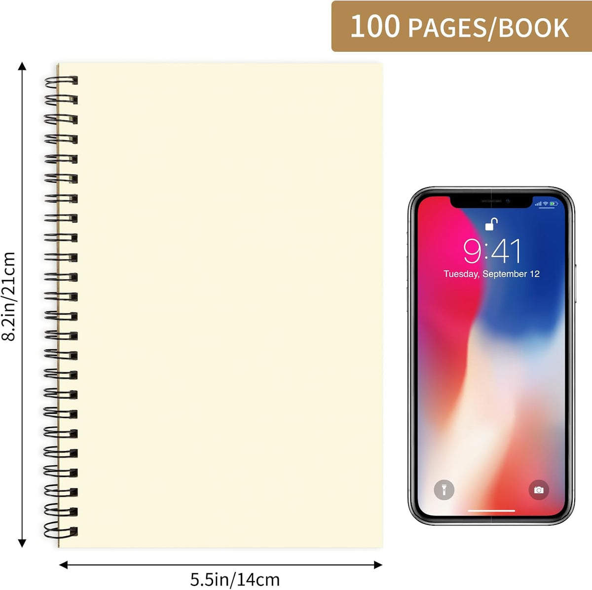 EOOUT Sketch Book for Kids, 12 Pack, A5 Blank Spiral Notebooks Sketchbooks, Unlined Journals 5.5 x 8.3 Inch, 100 Pages / 50 Sheets, Diary Sketch Books for Drawing, Art, Students, Office