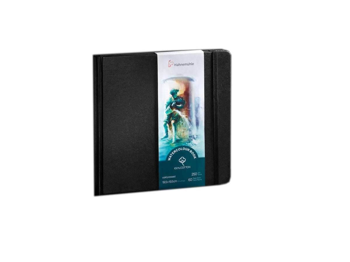 Hahnemühle 10625357 Watercolour Book 250 G/M2, 100% Cotton, AQUARELA NOTEBOK, TAM 19.5X19.5CM, 30 FLS/60 PAG., Natural White