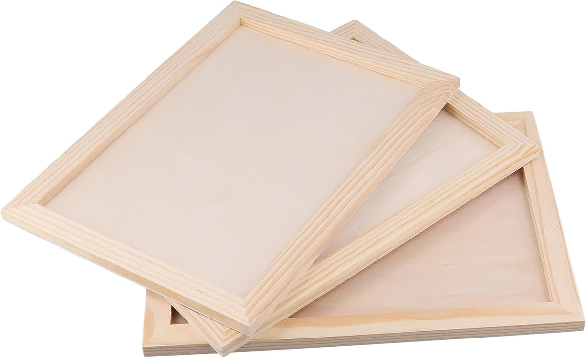 15 PCS 9x12 Inch Wood Canvas, Rectanglar Painting Canvas Board, Unfinished Wooden Panel Boards for Painting, Pouring Art Projects, DIY Craft