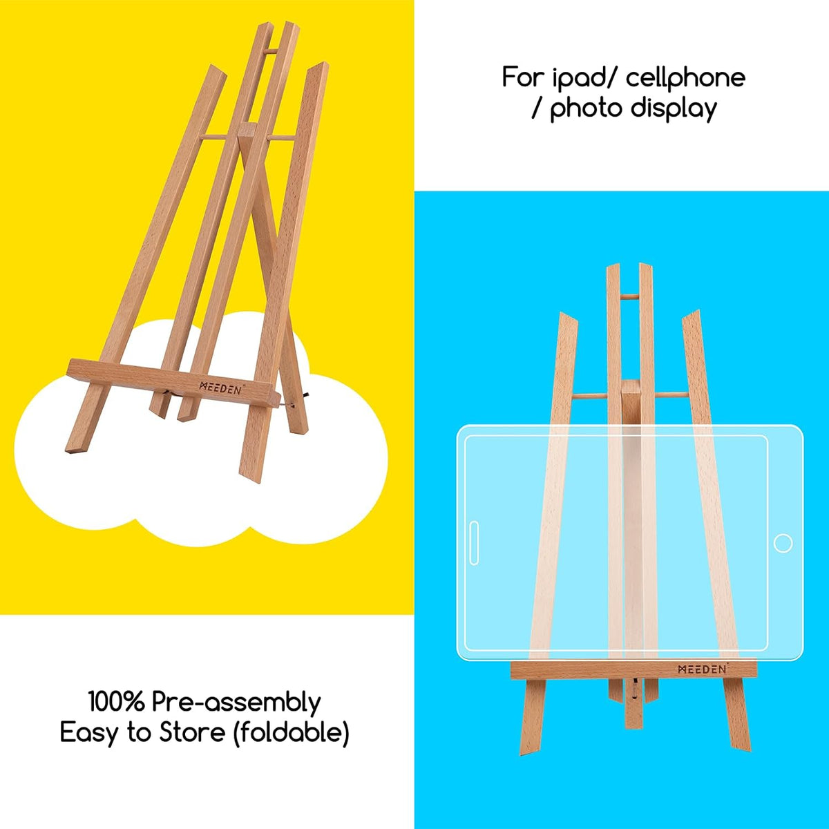 MEEDEN 20 Inch Tabletop Easel: 12 Pack Beech Wood Easel for Painting