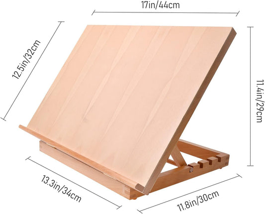 Wood Tabletop Easel, Adjustable A3 Wooden Drawing Board Easel, Artist Painting and Display Easels Painting Easels Art Supplies for Artists Student Beginners Displaying Artwork