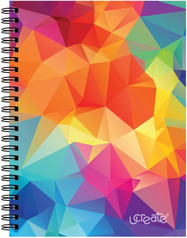 UCreate Fashion Poly Sketch Book, Kaleidoscope, 9'' x 12'', 75 Sheets