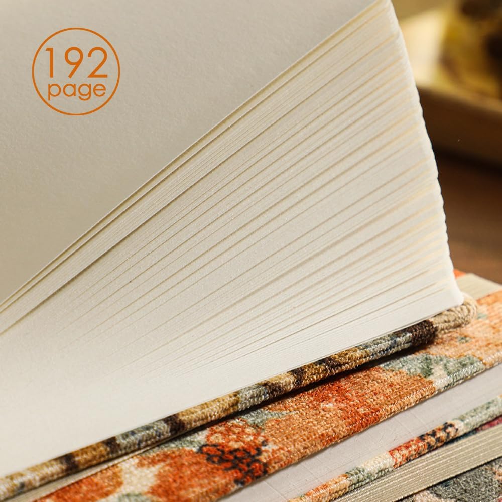 Flower Notebook, Cute Sketchbook, Drawing Journal, Blank Unlined Pages, for Art Drawing, A5, Plain, Hardcover, Gift for Women, Camellia, Orange