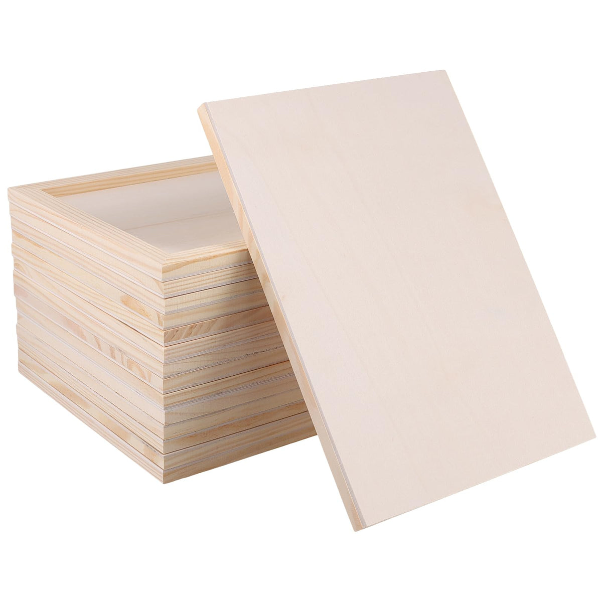 15 PCS 9x12 Inch Wood Canvas, Rectanglar Painting Canvas Board, Unfinished Wooden Panel Boards for Painting, Pouring Art Projects, DIY Craft