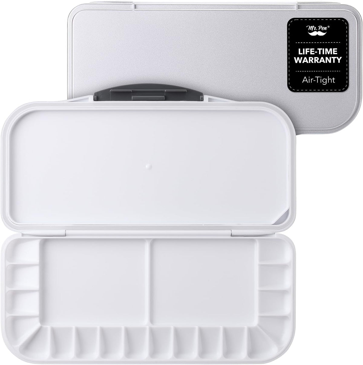 Mr. Pen- Airtight Watercolor Palette with Lid, 18 Wells & 2 Mixing Areas