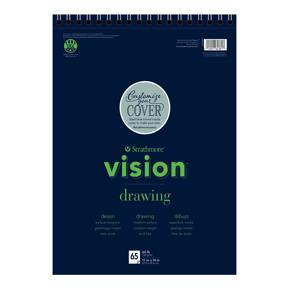 Strathmore Vision Series Sketch Pad, 11x14 inch, 110 Sheets - Artist Sketchbook for Drawing, Illustration, Art Class Students
