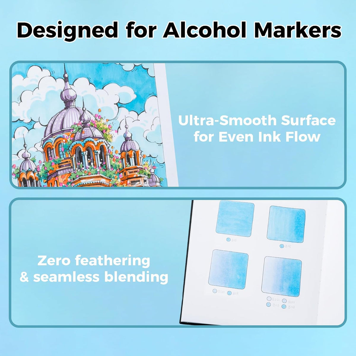 Ohuhu 5.5"x8.5" Double-Sided Bleedproof Marker Pad Art Sketchbook 50 Sheets