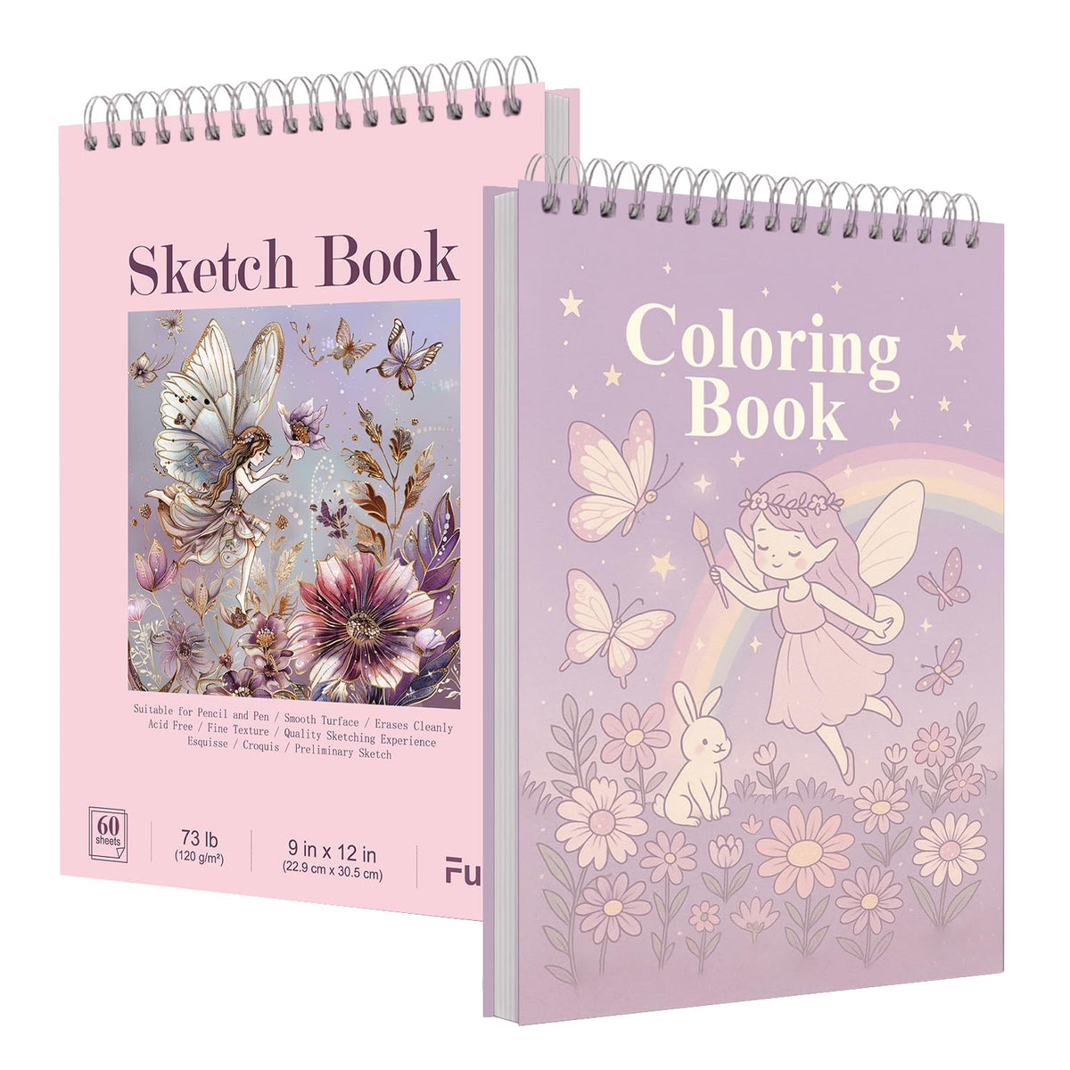 Fuxi Sketch Book 8.5x11, Top Spiral-Bound Sketchbook, 100Sheets_68lb/100gsm