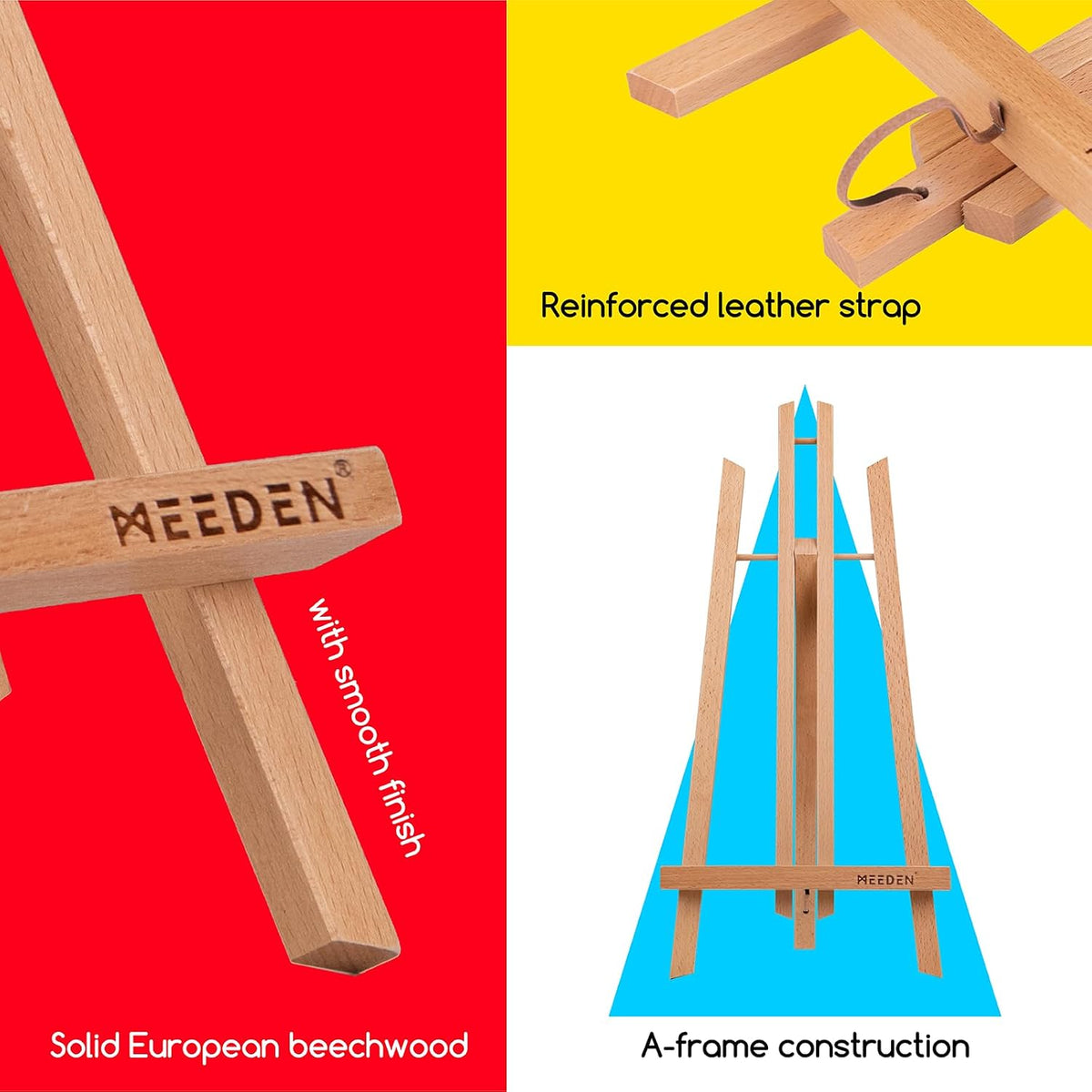 MEEDEN 20 Inch Tabletop Easel: 12 Pack Beech Wood Easel for Painting