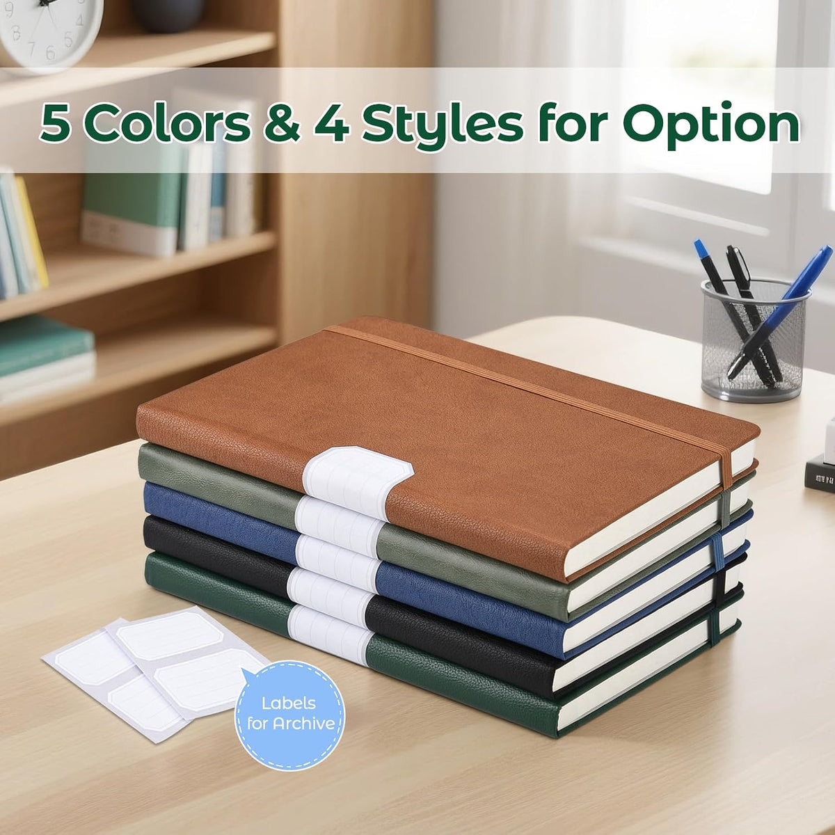 Blank Notebook Journal, 5 Pack Hardcover Sketch Book, No Bleed Thick Paper