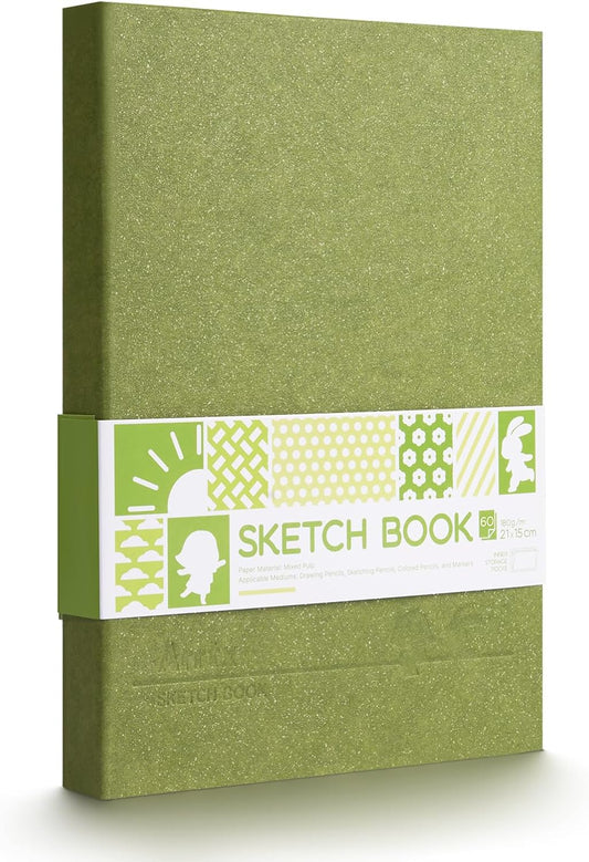 Arrtx Hardcover Sketch Book, 60 Sheets, 8.5 x 6.1 Inches