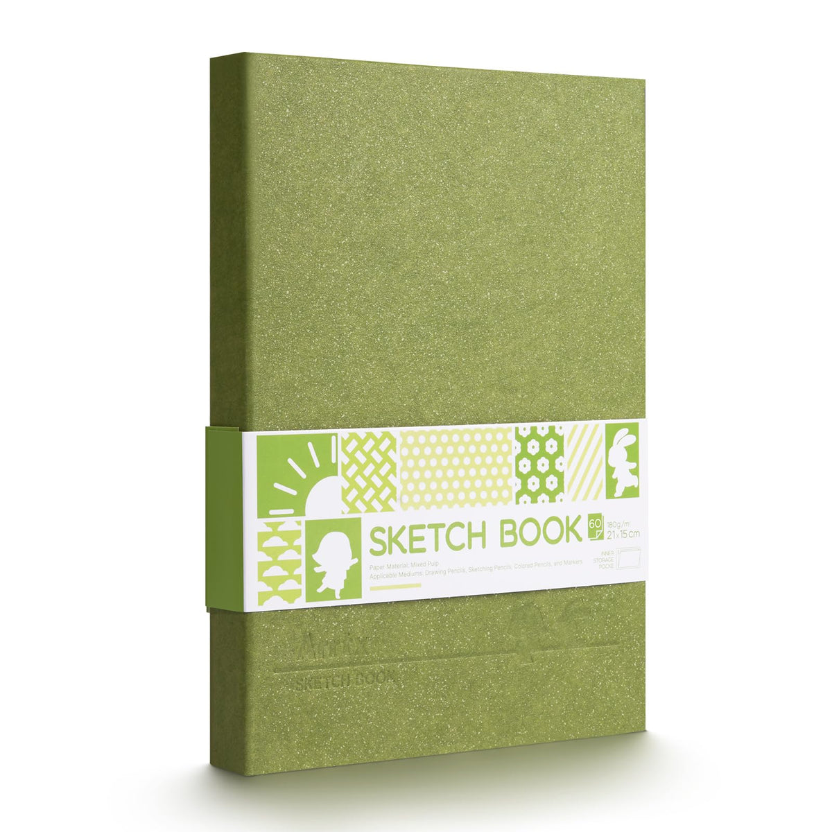 Arrtx Hardcover Sketch Book, 60 Sheets, 8.5 x 6.1 Inches