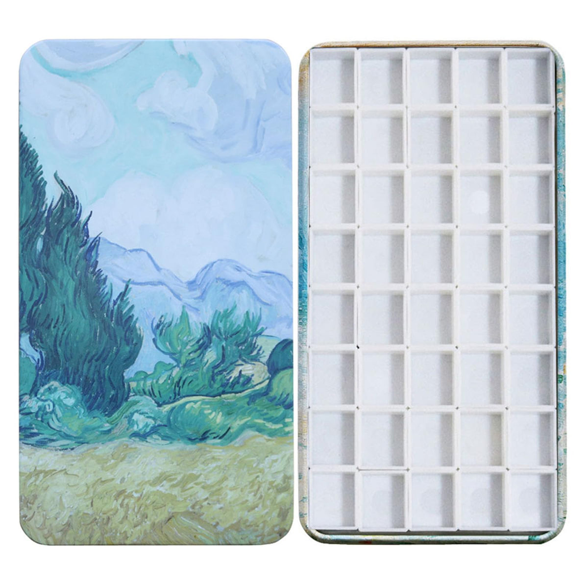 FCLUB Metal Watercolor Palette with 20 Wells Full Pans and Magnetic Strips