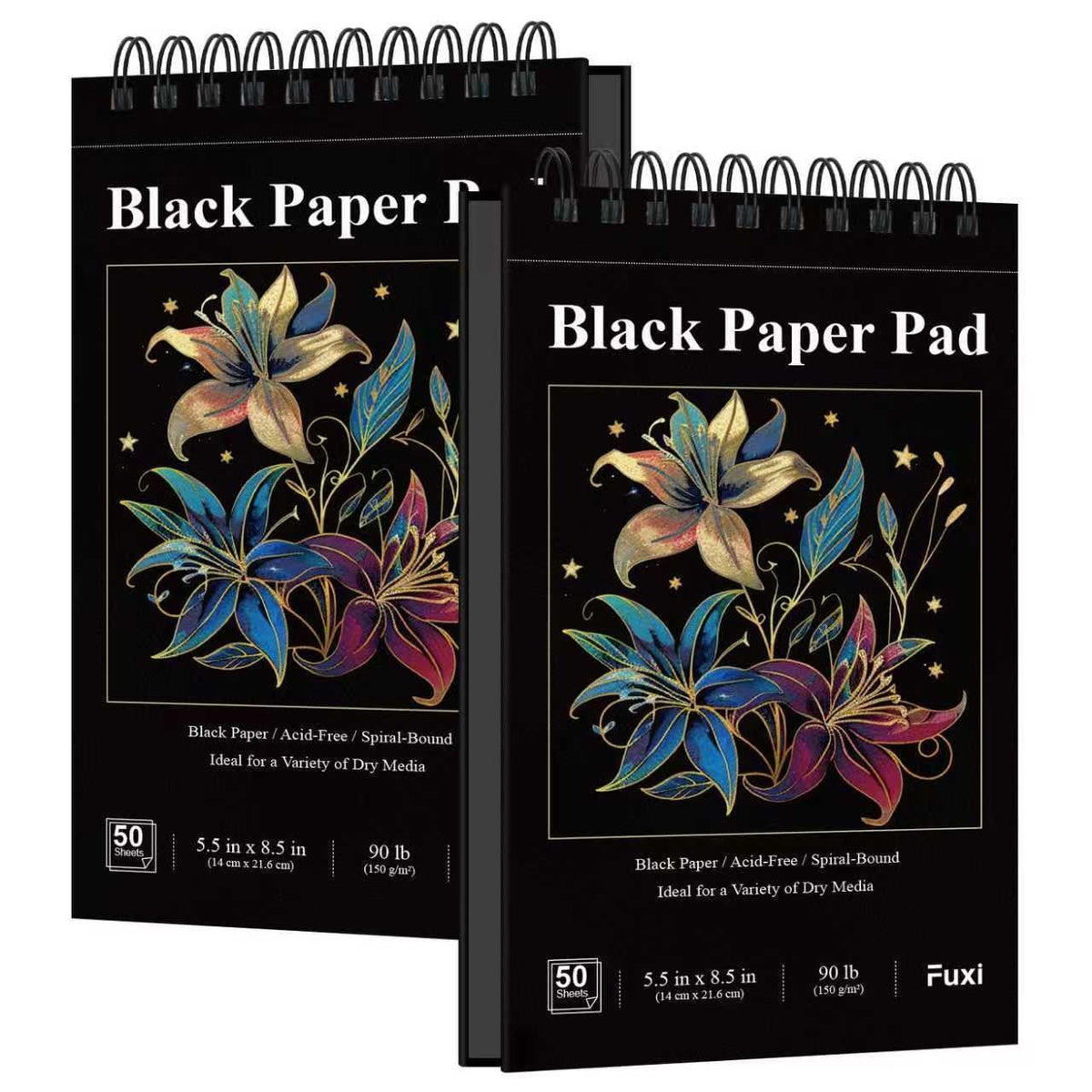 Fuxi Small Sketch Book, Spiral-Bound Sketchbook 5.5 x 8.5 2-Pack 200 Sheets