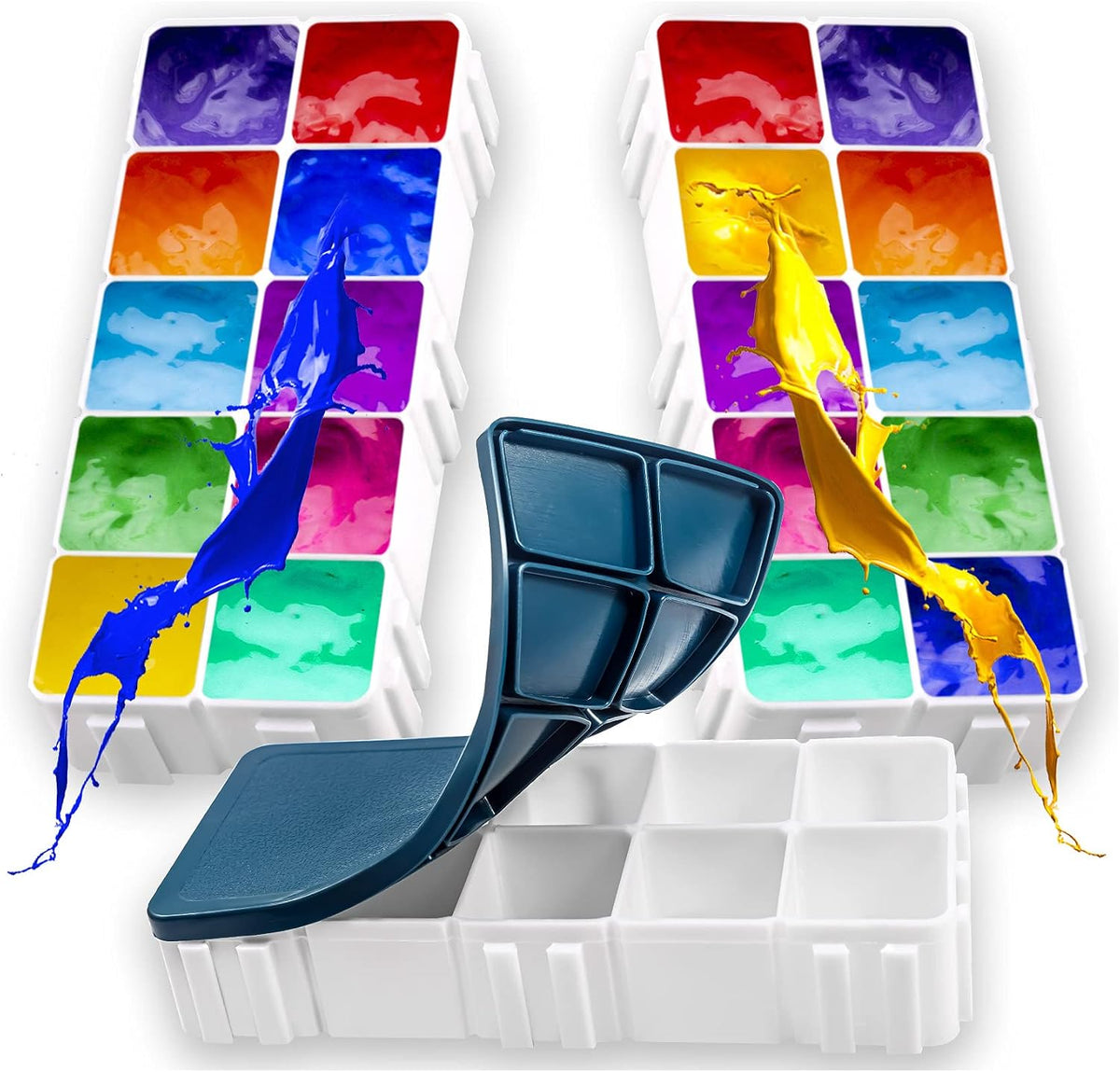 30 Compartments Plastic Watercolor Paint Palette with Lid