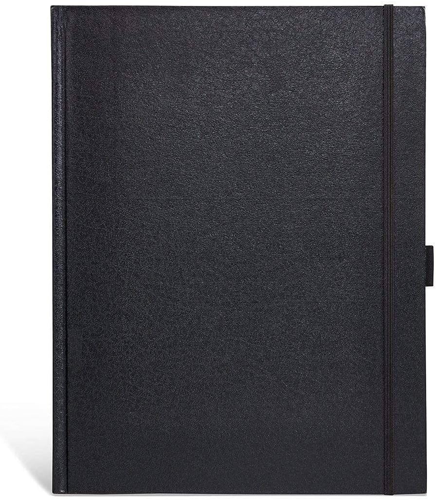 KINGART Hardcover Sketchbook Journal – 8.5 x 11 Inch, 1-Pack – 80 Sheets (160 Pages), 70 lb (110 GSM) Acid-Free Heavyweight Black Bound Notebook