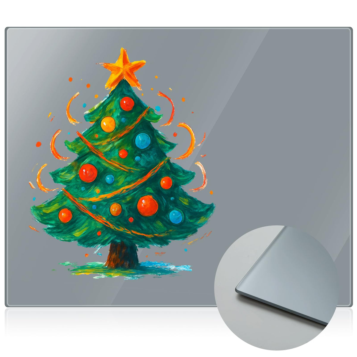 Nuanchu 1 Pcs Tempered Glass Palette for Oil Painting, 12 X 16 Inches Grey