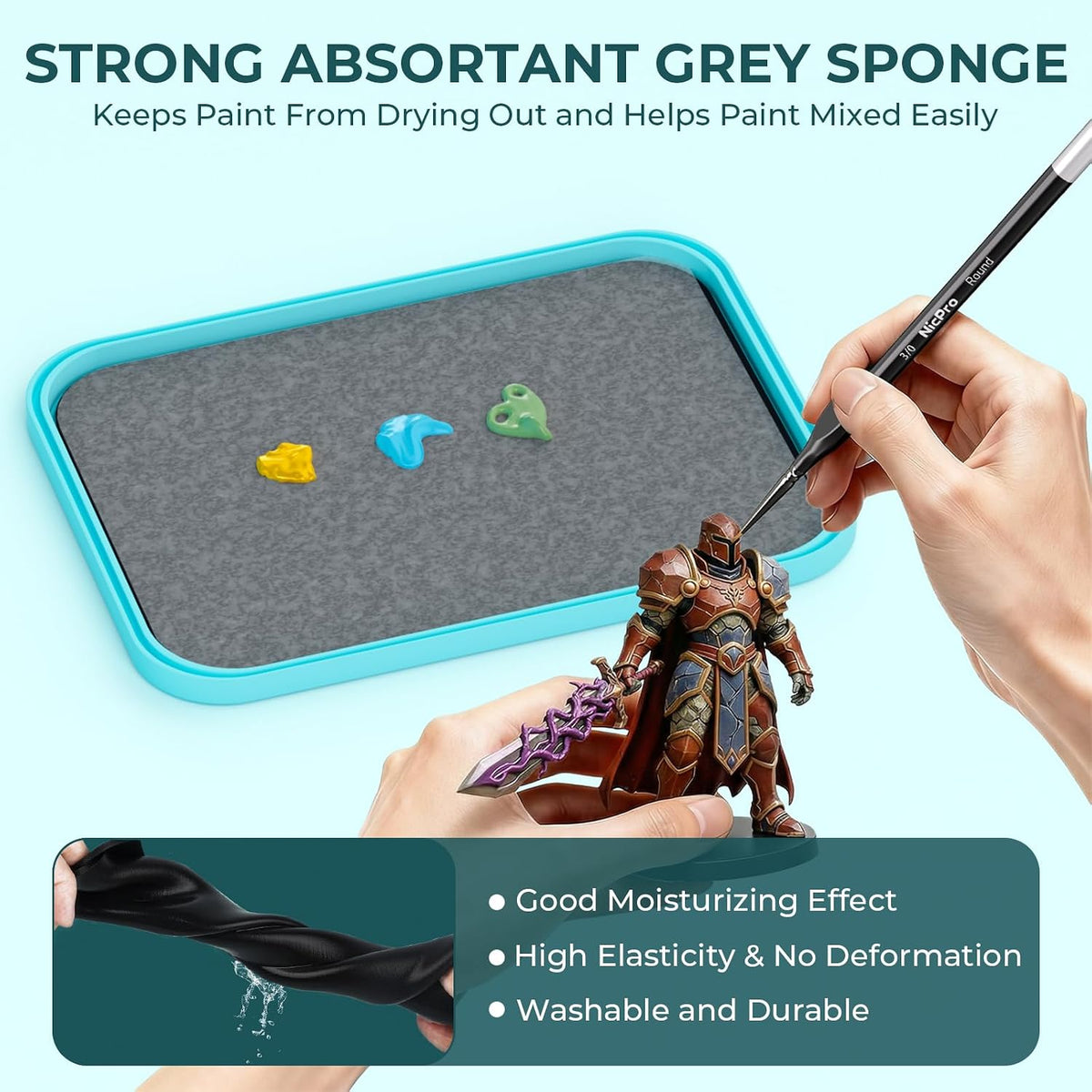 Nicpro Stay Wet Palette for Painting Miniature, Acrylic Painting