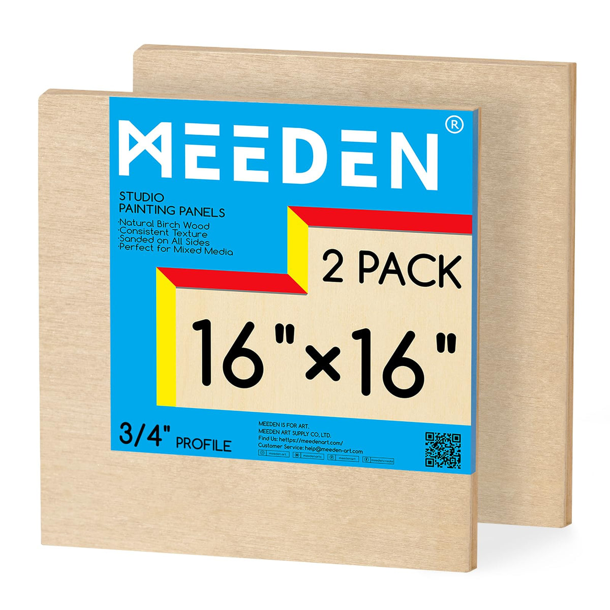MEEDEN Unfinished Wood Canvas Board:18x18 Canvas Panel Pack of 2