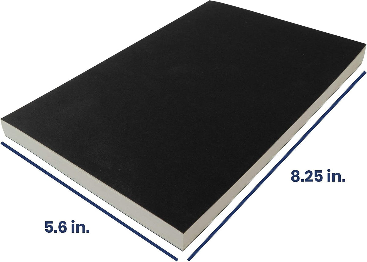 LayFlat Sketchbook - 5.5 x 8.25 Inches - Black Blank Note Book, 64 Sheets, Thick 100gsm Paper…