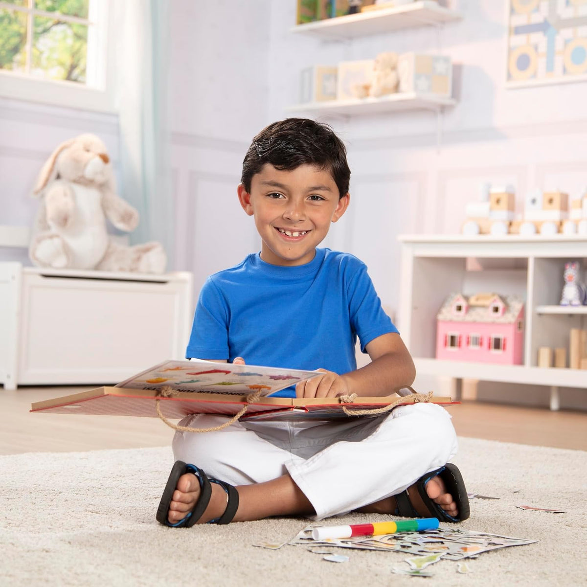 Melissa & Doug Play Draw Create Dinosaurs, Reusable Magnet & Drawing Kit