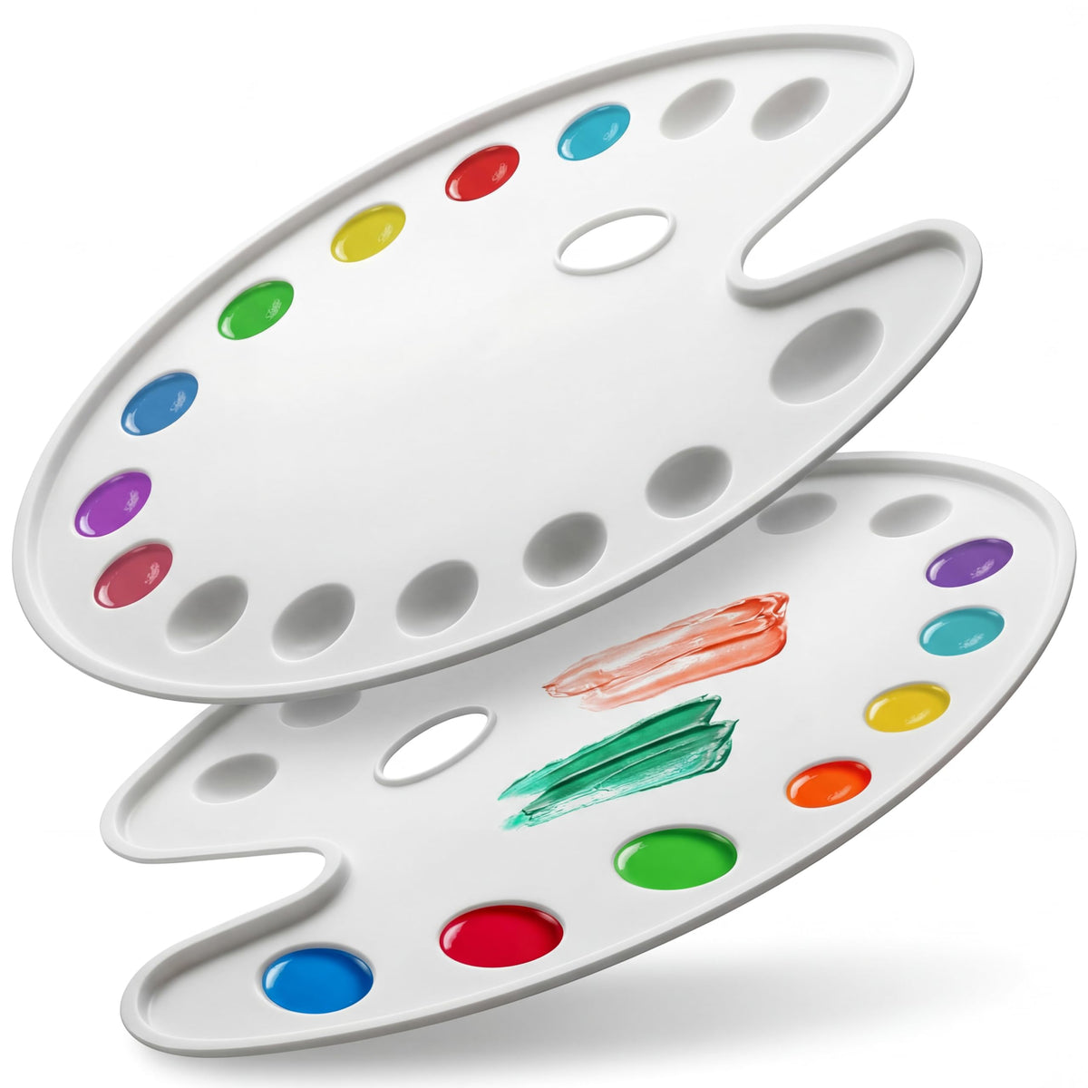 DUGATO 20-Well Plastic Paint Palette, 2-Pack Mixing Tray, 10 x 13 in