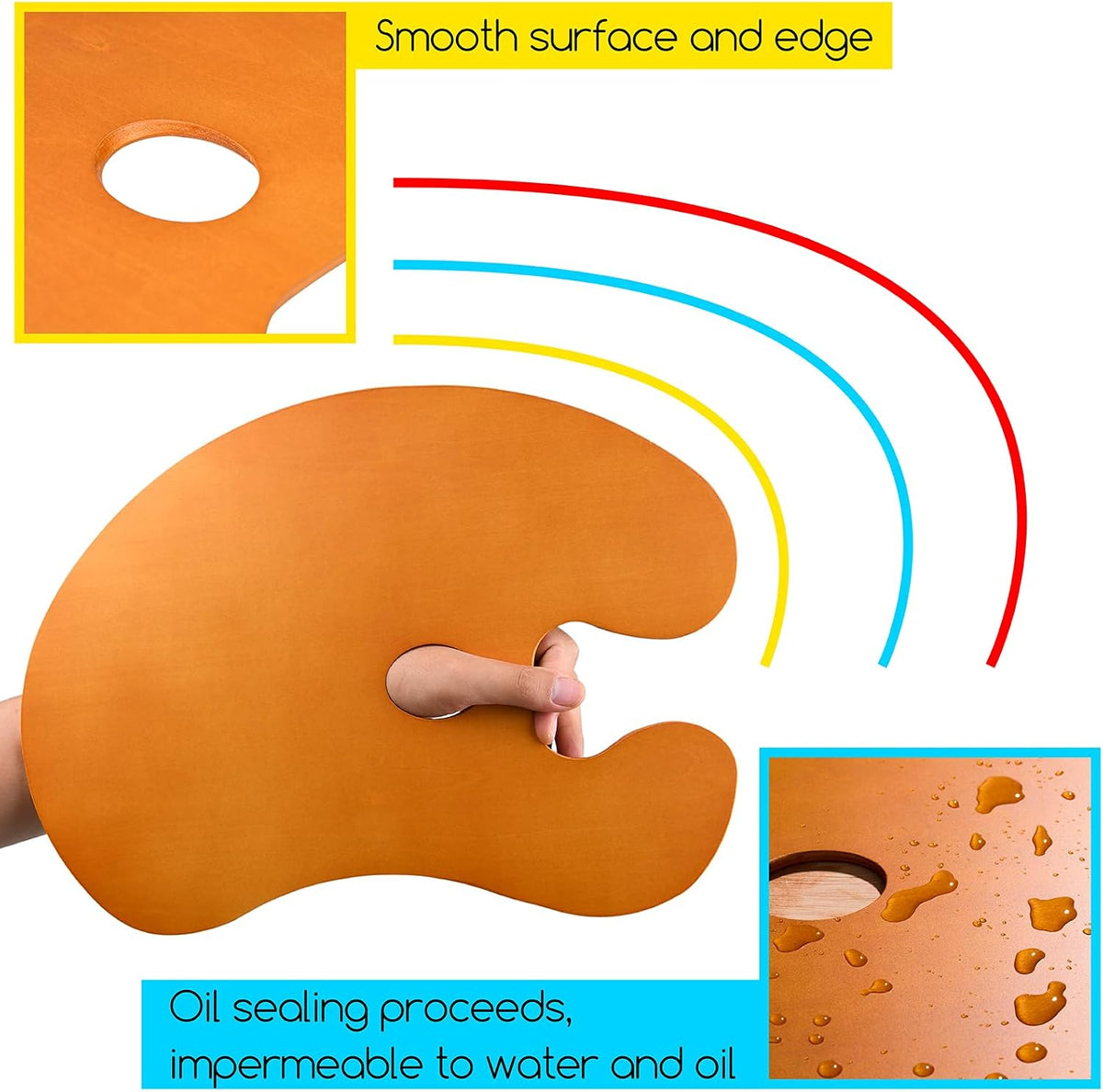 MEEDEN Wood Paint Palette: Artist Wooden Painting Palette