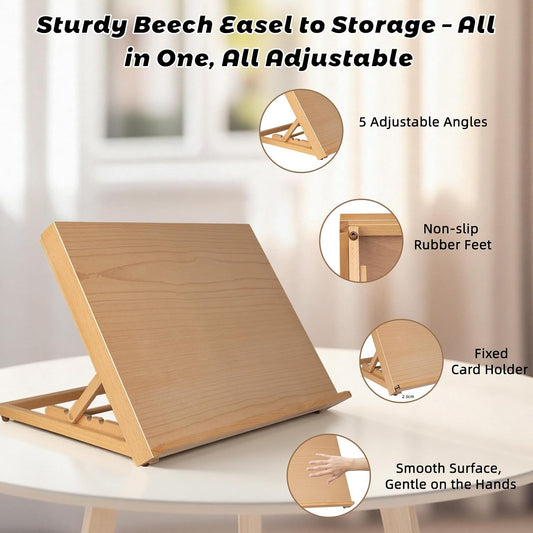 28Pack 18.5"x12" Beechwood Tabletop Easel Set with 12 Acrylic Paints