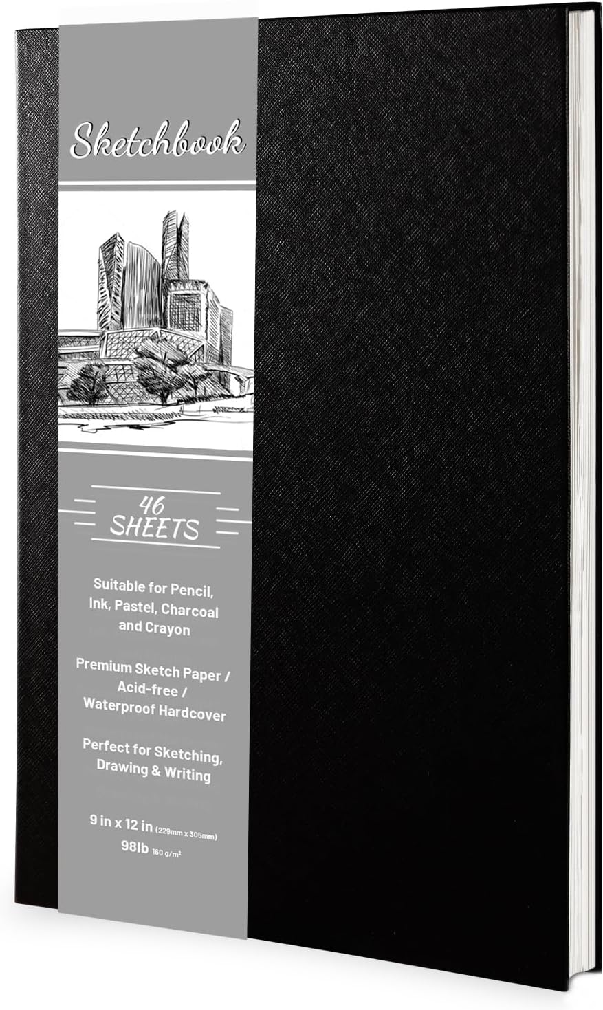 Hardcover Sketch Book, Sketchbook Drawing Pad,160GSM Thick Sketching Paper