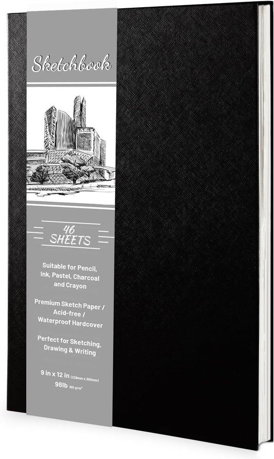 Hardcover Sketch Book, Sketchbook Drawing Pad,160GSM Thick Sketching Paper