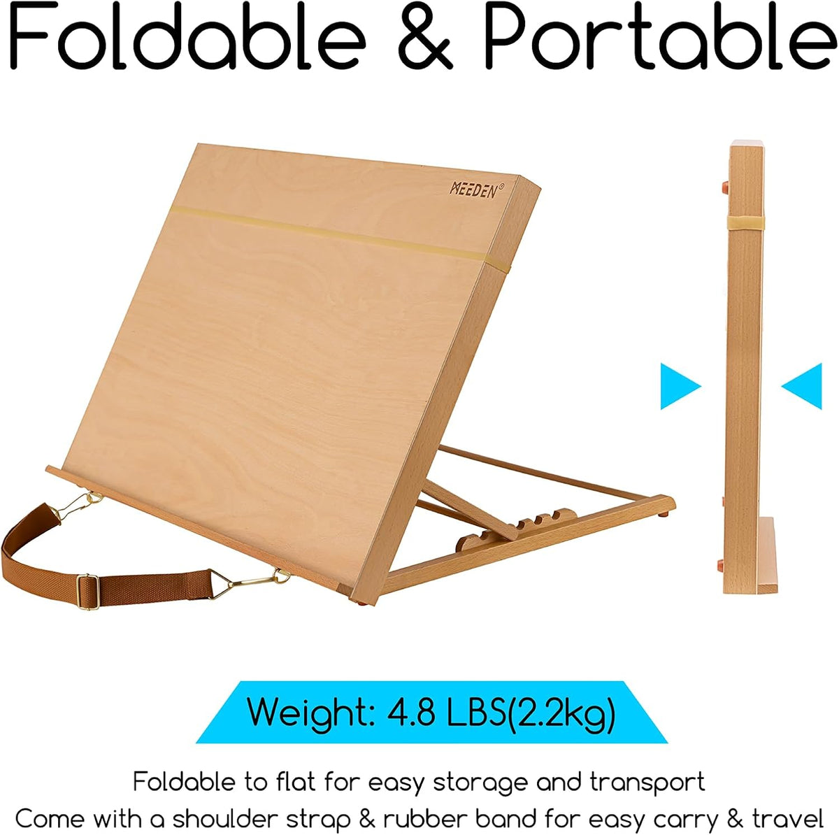 MEEDEN Large Tabletop Drawing Easel: A2 Wooden Sketching Board for Painting