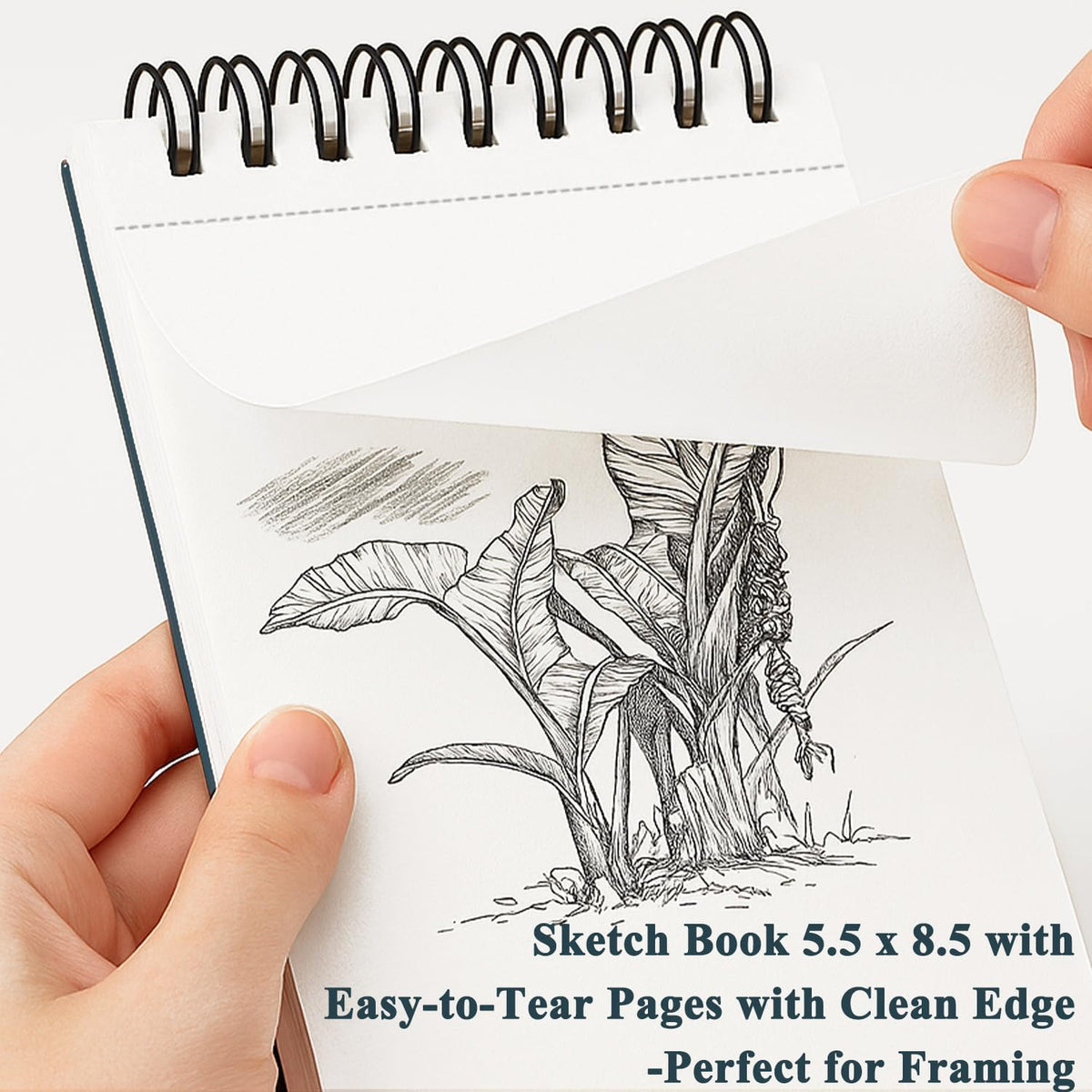 Fuxi Small Sketch Book, Spiral-Bound Sketchbook 5.5 x 8.5 2-Pack 200 Sheets