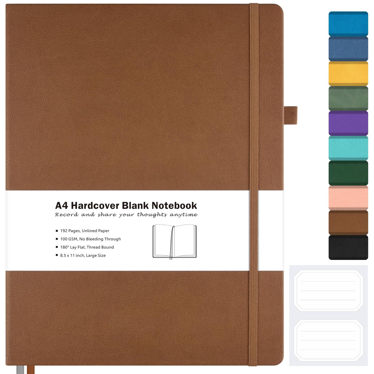 Blank Notebook Hardcover Sketch Book, 8.5 x 11 Blank Journal No Bleed Paper