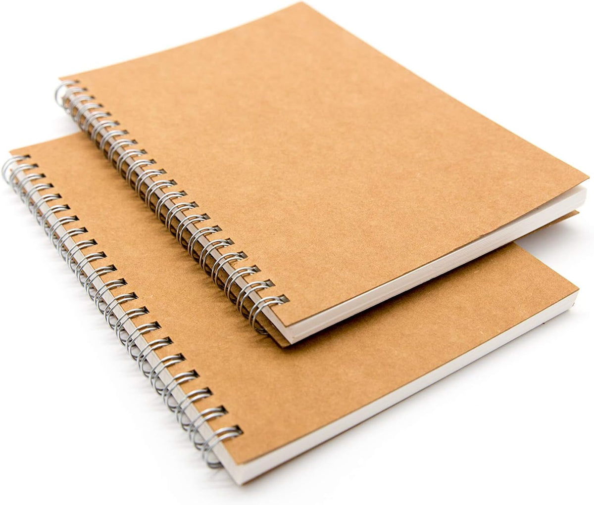 DSTELIN Blank Spiral Notebook, 9-Pack, Soft Cover, Sketch book, 100 Pages / 50 Sheets, 7.5 inch x 5.1 inch (Brown)