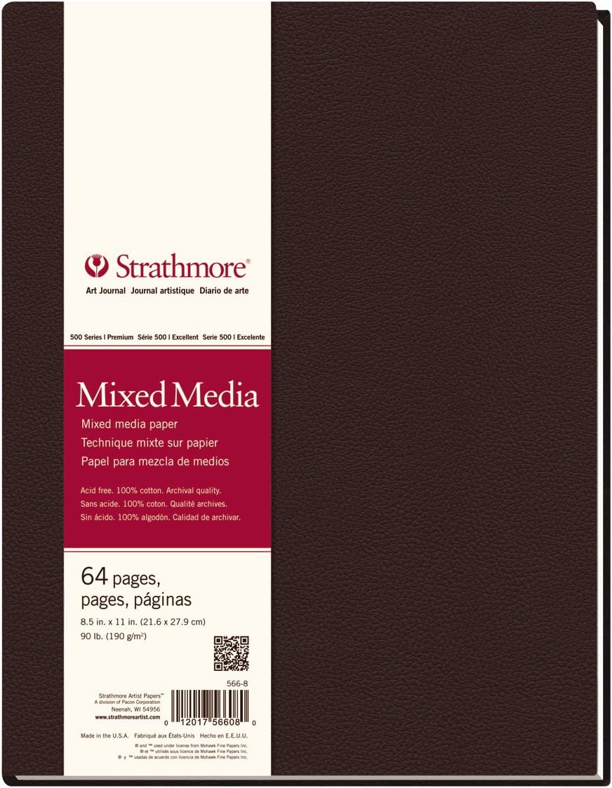 Strathmore 500 Series Hardcover Mixed Media Journal, 90 lb. Vellum Paper, 5.5 X 8.5 inches, 64 Pages (566-5)