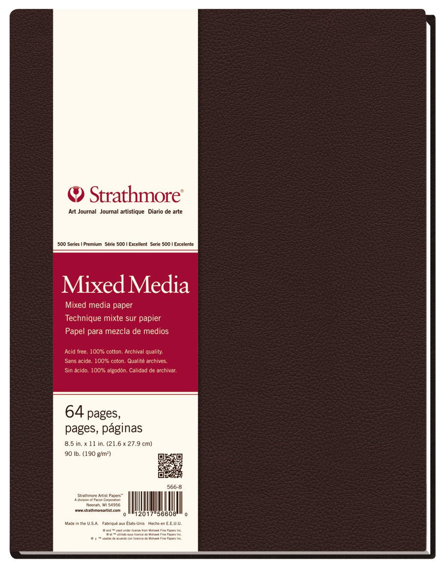 Strathmore 500 Series Hardcover Mixed Media Journal, 90 lb. Vellum Paper, 5.5 X 8.5 inches, 64 Pages (566-5)