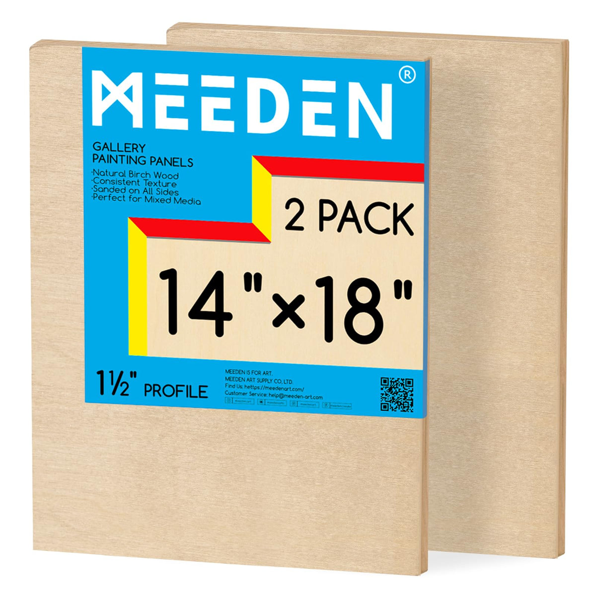 MEEDEN Unfinished Wood Canvas Board:6x6 Canvas Panel Pack of 4