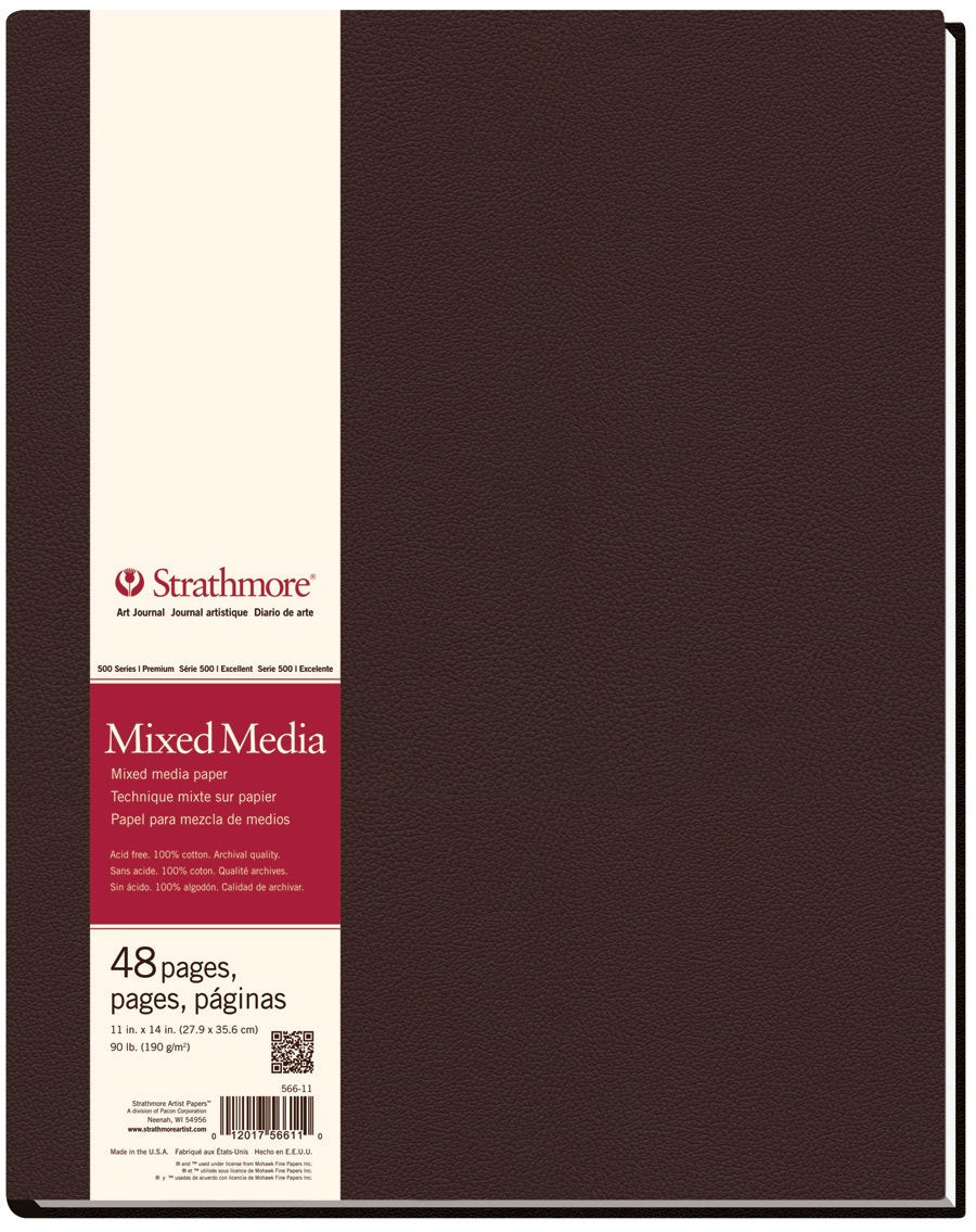 Strathmore 500 Series Hardcover Mixed Media Journal, 90 lb. Vellum Paper, 5.5 X 8.5 inches, 64 Pages (566-5)