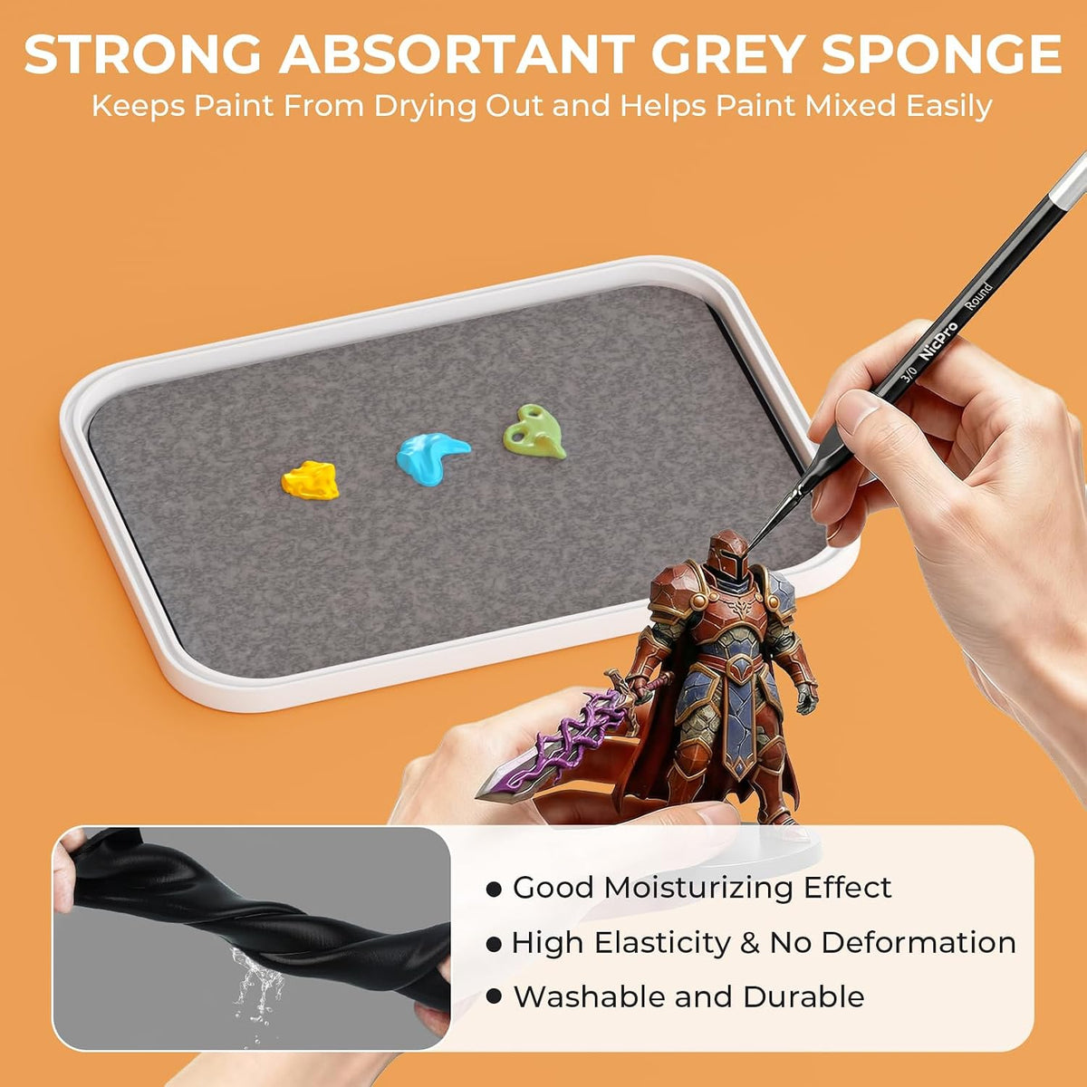 Nicpro Stay Wet Palette for Painting Miniature, Acrylic Painting