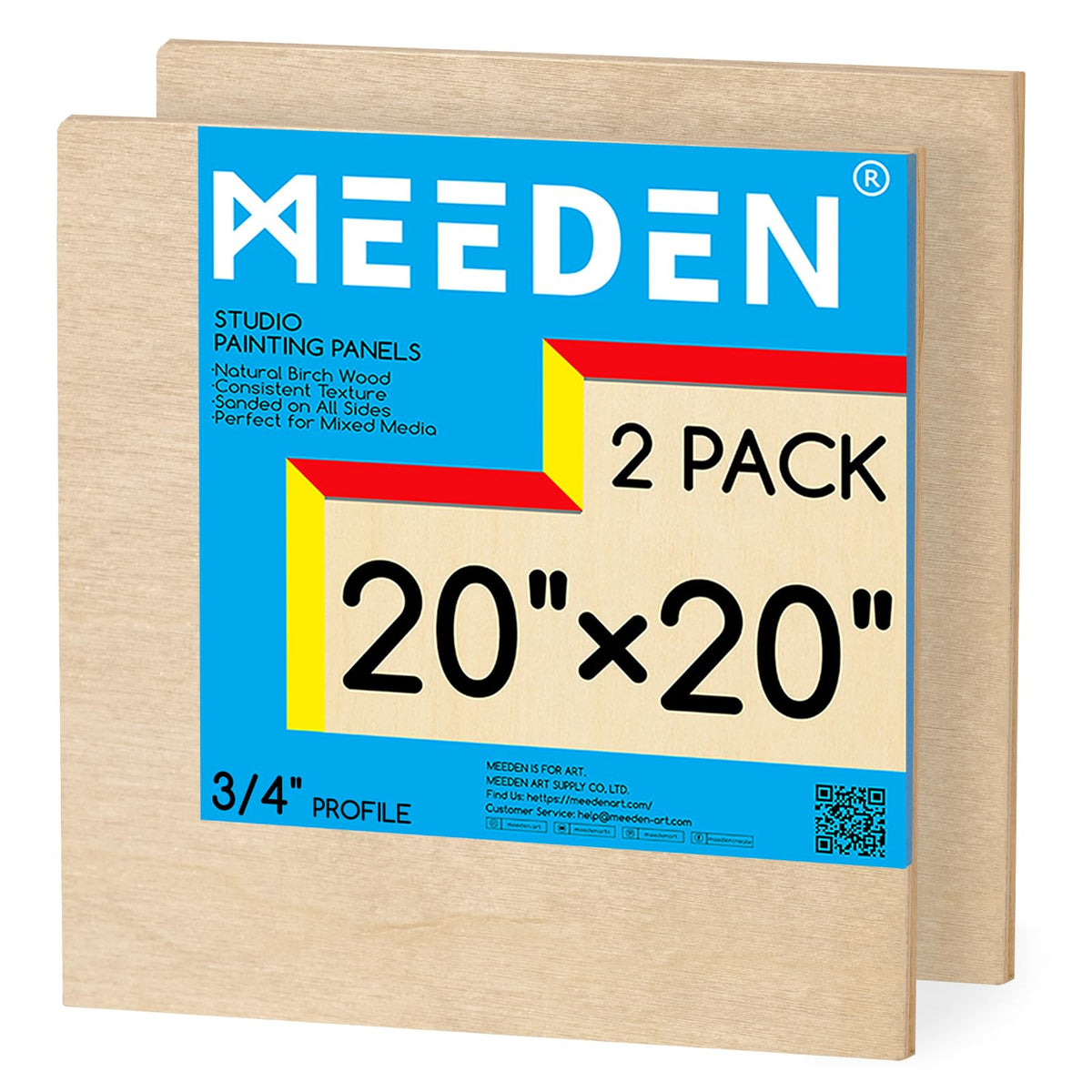 MEEDEN Unfinished Wood Canvas Board:18x18 Canvas Panel Pack of 2