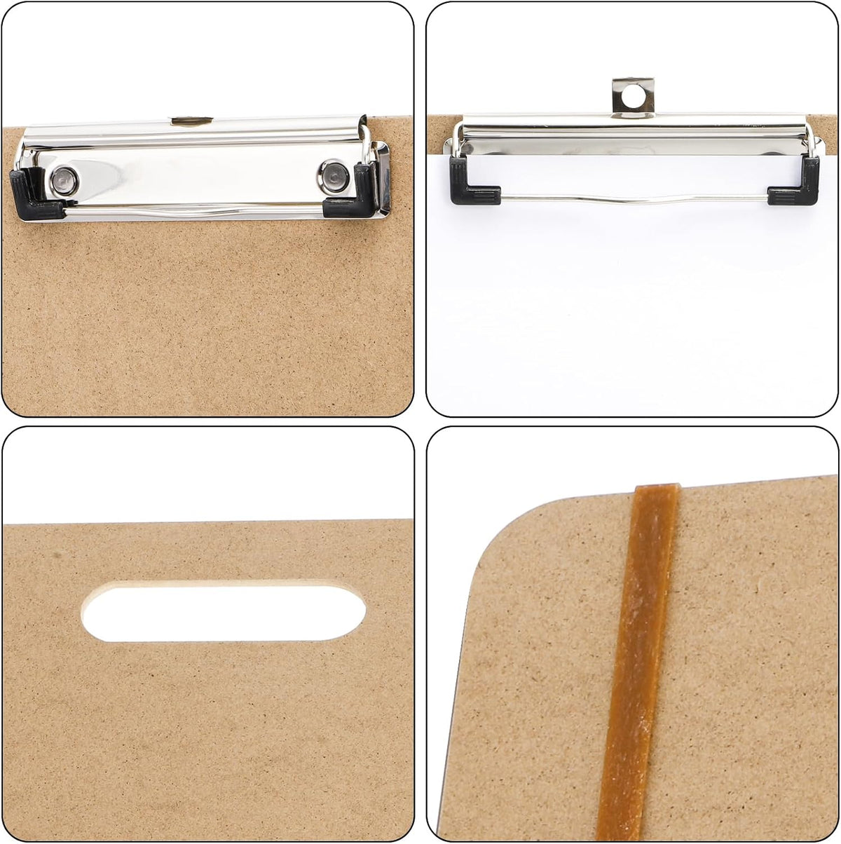 Frcctre 4 Pack 13x17 Inch Sketch Drawing Boards, Portable Wooden Clipboards with Handle and Low-Profile Metal Clip for Sketching, Drawing, Painting, Class Studio Art Supplies