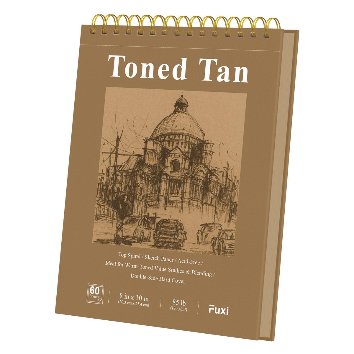 Fuxi 9" x 12" Sketch Book Set, Top Spiral Bound Sketchbook, 200 Sheets