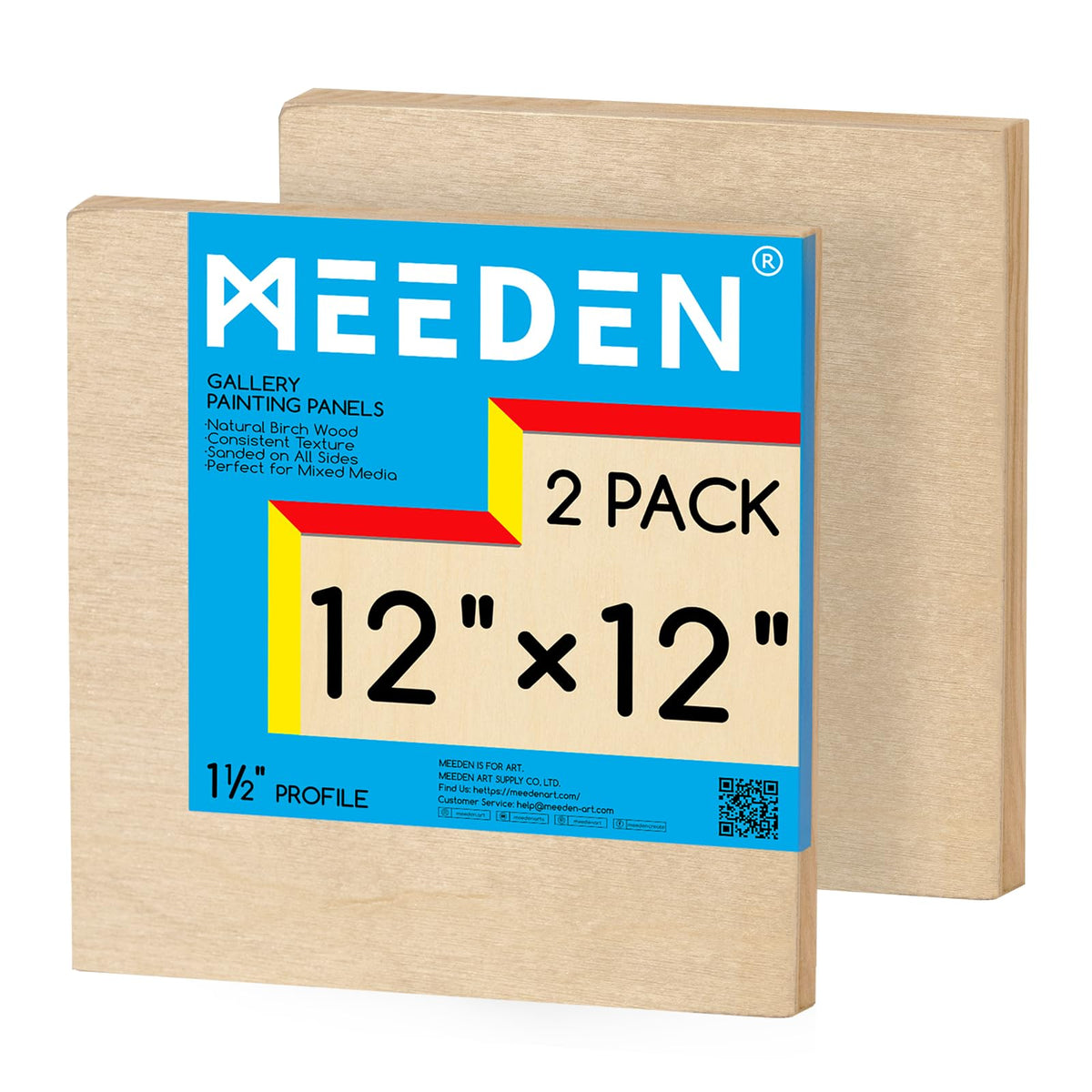 MEEDEN Unfinished Wood Canvas Board:6x6 Canvas Panel Pack of 4