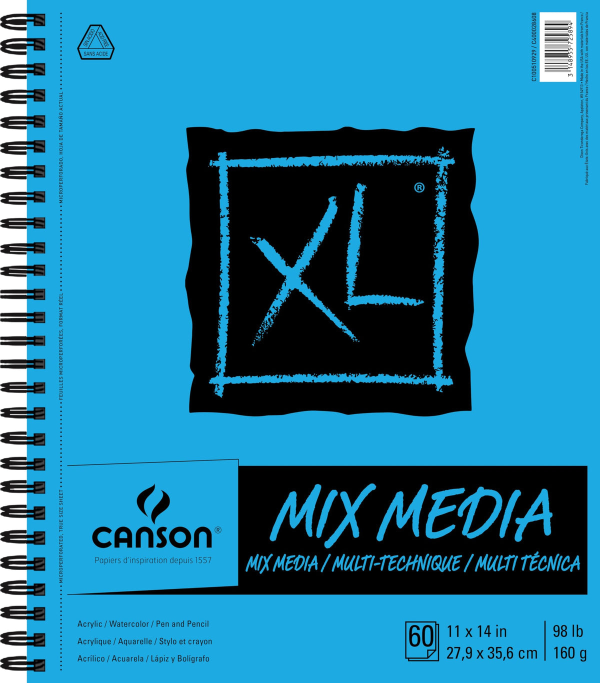 Canson XL Series Mixed Media Paper Pad, White, 7x10 in
