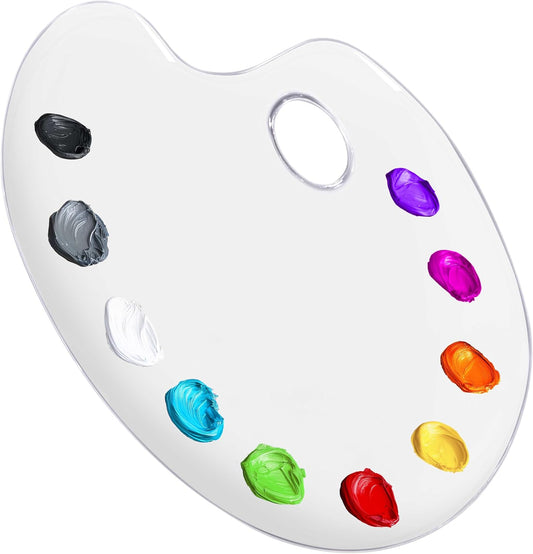 U.S. Art Supply 9" x 13.8" Clear Oval Acrylic Painting Palette