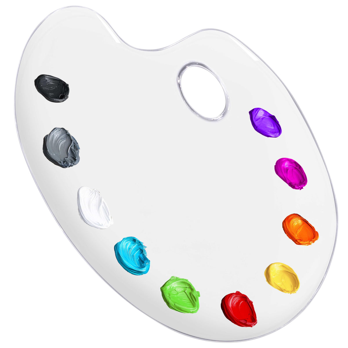 U.S. Art Supply 9" x 13.8" Clear Oval Acrylic Painting Palette