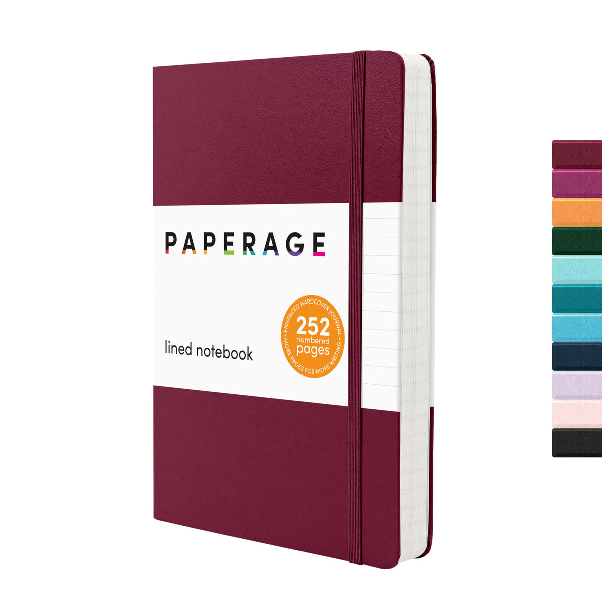 PAPERAGE Blank Journal Notebook, (Raspberry), 160 Pages, Medium 5.6 in x 8 in - 100 GSM Thick Paper – Hardcover Journaling Notebook for Work, School, Note Taking or Sketching