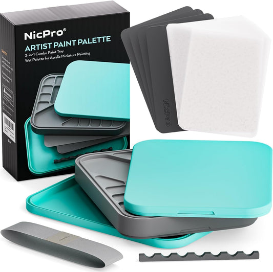 Nicpro Stay Wet Palette for Painting Miniature, Acrylic Painting