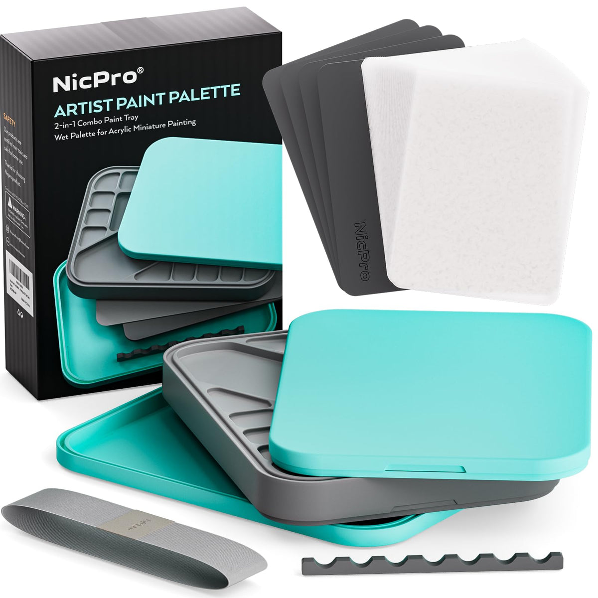 Nicpro Stay Wet Palette for Painting Miniature, Acrylic Painting